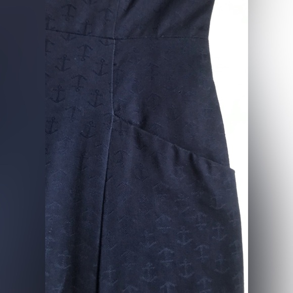 LILLY PULITZER Strapless Navy A-Line Dress with White Trim - Picture 9 of 13